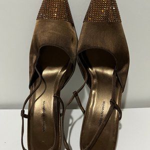 Valerie Stevens Women's Bronze with Rhinestone Healed sandals 6.5 M size NWT
